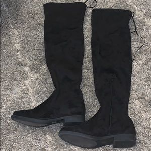 Worn once over the knee suede boots